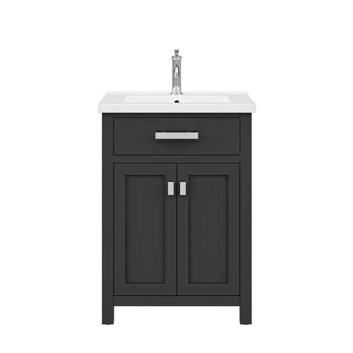 Water Creation Myra 24" Integrated Ceramic Sink Top Vanity in Espresso with Modern Single Faucet