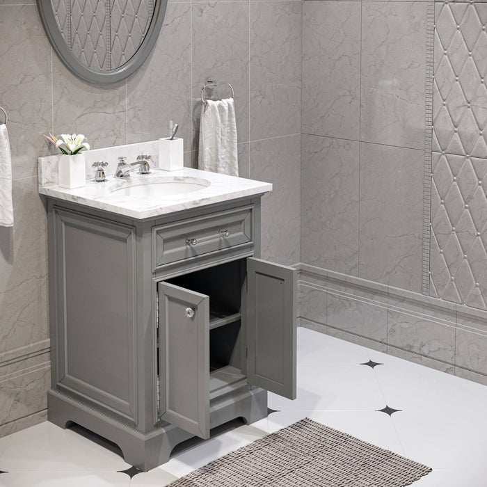 Water Creation Derby 24 Inch Cashmere Grey Single Sink Bathroom Vanity From The Derby Collection DE24CW01CG-000000000
