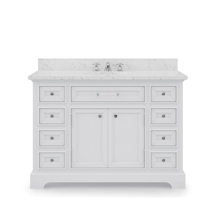 Water Creation Derby 48 Inch Pure White Single Sink Bathroom Vanity From The Derby Collection DE48CW01PW-000000000