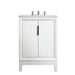 Water Creation Elizabeth Elizabeth 24-Inch Single Sink Carrara White Marble Vanity In Pure White With Matching Mirror s and F2-0009-01-BX Lavatory Faucet s EL24CW01PW-R21BX0901
