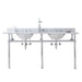 Water Creation Embassy Embassy 72 Inch Wide Double Wash Stand, P-Trap, Counter Top with Basin, and F2-0009 Faucet included in Chrome Finish EB72D-0109