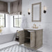 Water Creation Hugo 30" Single Sink Carrara White Marble Countertop Vanity in Grey Oak with Hook Faucet