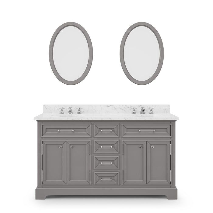 Water Creation Derby 60 Inch Cashmere Grey Double Sink Bathroom Vanity With Matching Framed Mirrors From The Derby Collection DE60CW01CG-O21000000