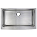 Water Creation 36 Inch X 22 Inch 15mm Corner Radius Single Bowl Stainless Steel Hand Made Apron Front Kitchen Sink With Drain and Strainer SSS-AS-3622B-16