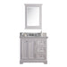 Water Creation Derby 36 Inch Wide Pure White Single Sink Carrara Marble Bathroom Vanity With Matching Mirror From The Derby Collection DE36CW01PW-B24000000