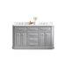 Water Creation Palace 60"" Palace Collection Quartz Carrara Cashmere Grey Bathroom Vanity Set With Hardware And F2-0009 Faucets in Chrome Finish PA60QZ01CG-000BX0901