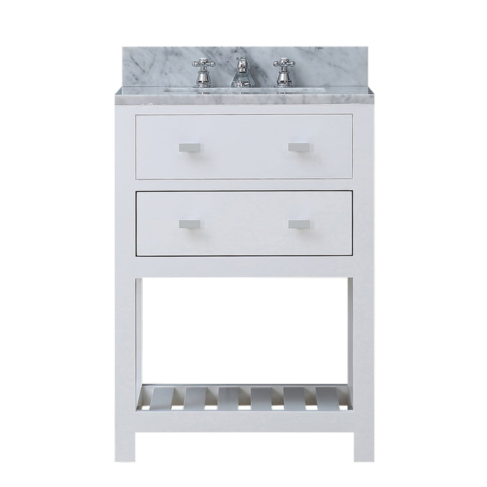 Water Creation Madalyn 24 Inch Pure White Single Sink Bathroom Vanity With Faucet From The Madalyn Collection MA24CW01PW-000BX0901