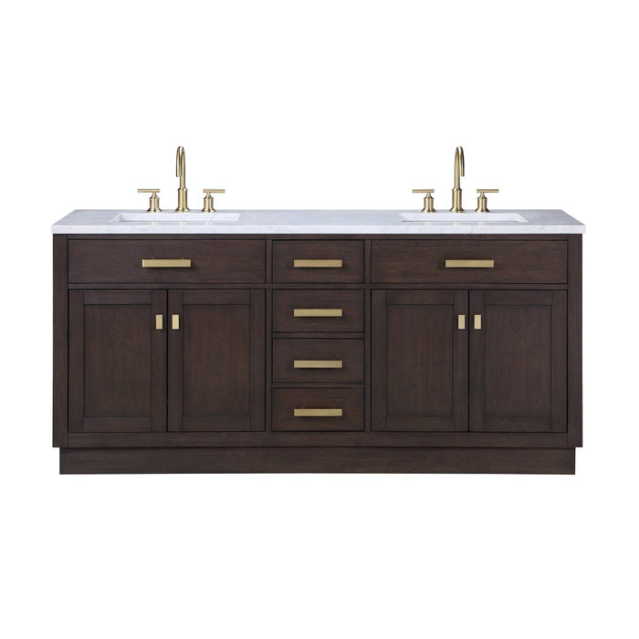 Water Creation Chestnut 72″ Double Sink Carrara White 72″ size
