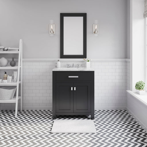 Water Creation Madison 30 Inch Espresso Single Sink Bathroom Vanity With Matching Framed Mirror From The Madison Collection MS30CW01ES-R24000000