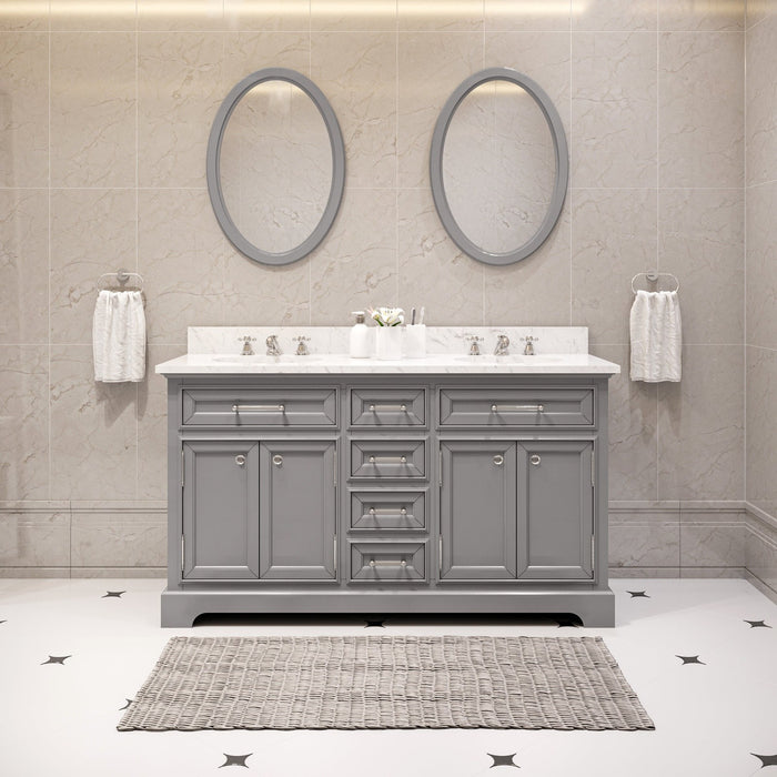 Water Creation Derby 60 Inch Cashmere Grey Double Sink Bathroom Vanity From The Derby Collection DE60CW01CG-000000000