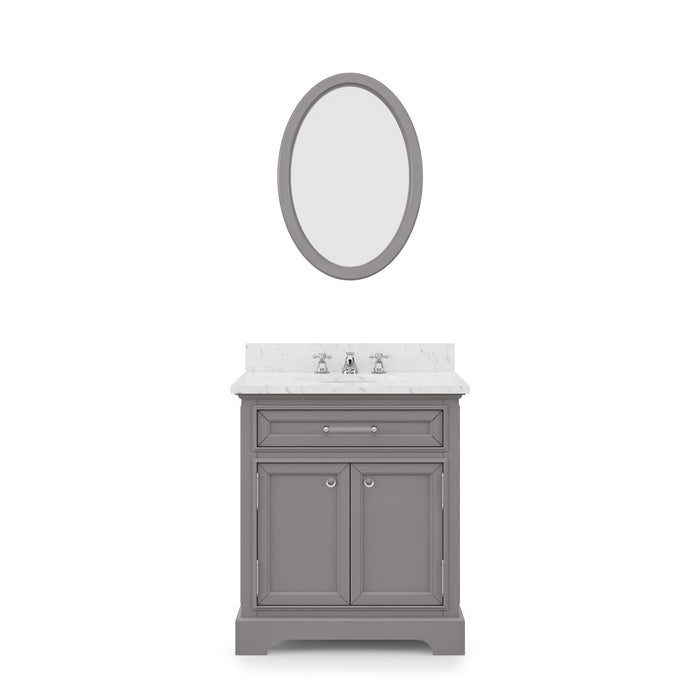 Water Creation Derby 30 Inch Cashmere Grey Single Sink Bathroom Vanity With Matching Framed Mirror From The Derby Collection DE30CW01CG-O24000000