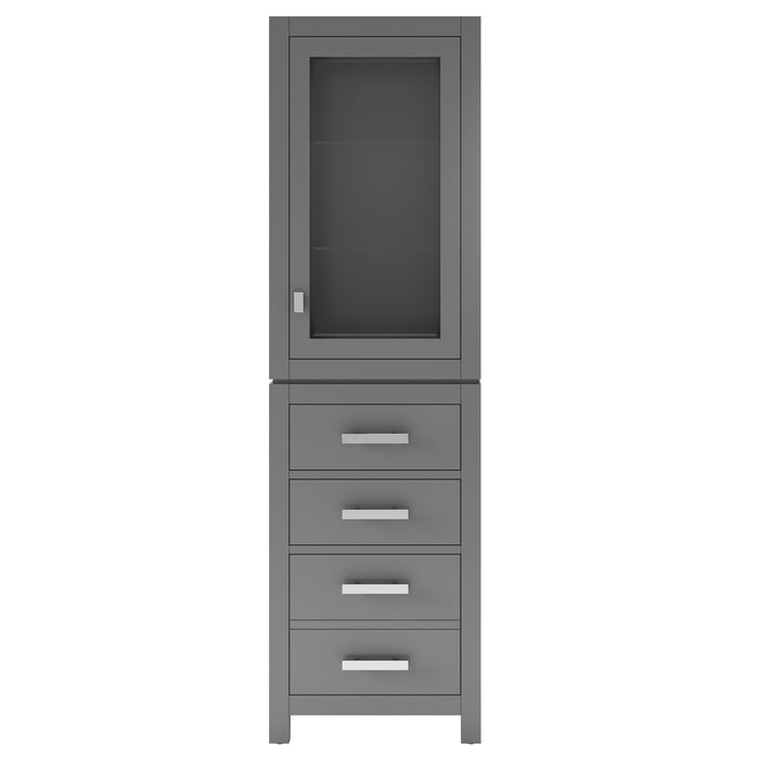 Water Creation Madison Madison Collection Linen Cabinet In Cashmere Grey MADISON-LC-G