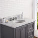 Water Creation Derby 36 Inch Wide Cashmere Grey Single Sink Carrara Marble Bathroom Vanity With Faucets From The Derby Collection DE36CW01CG-000BX0901