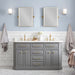 Water Creation Palace 60"" Palace Collection Quartz Carrara Cashmere Grey Bathroom Vanity Set With Hardware in Satin Gold Finish And Only Mirrors in Chrome Finish PA60QZ06CG-E18000000