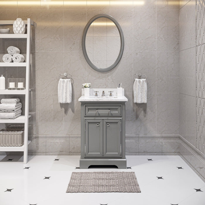 Water Creation Derby 24 Inch Cashmere Grey Single Sink Bathroom Vanity With Matching Framed Mirror From The Derby Collection DE24CW01CG-O21000000