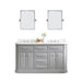 Water Creation Palace 60"" Palace Collection Quartz Carrara Cashmere Grey Bathroom Vanity Set With Hardware And F2-0009 Faucets, Mirror in Chrome Finish PA60QZ01CG-E18BX0901