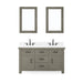 Water Creation Aberdeen 60 Inch Grizzle Grey Double Sink Bathroom Vanity With Mirrors And Faucets With Carrara White Marble Counter Top From The ABERDEEN Collection AB60CW03GG-A24BX1203
