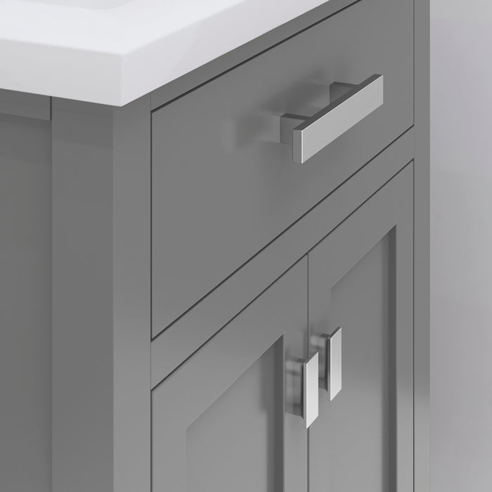 Water Creation Myra 24" Integrated Ceramic Sink Top Vanity in Cashmere Grey with Modern Single Faucet