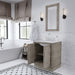 Water Creation Hugo 30" Single Sink Carrara White Marble Countertop Vanity in Grey Oak with Gooseneck Faucet