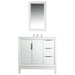 Water Creation Elizabeth Elizabeth 36-Inch Single Sink Carrara White Marble Vanity In Pure White With Matching Mirror s EL36CW01PW-R21000000