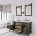 Water Creation Aberdeen Aberdeen 72 In. Double Sink Carrara White Marble Countertop Vanity in Grizzle Gray with Mirror