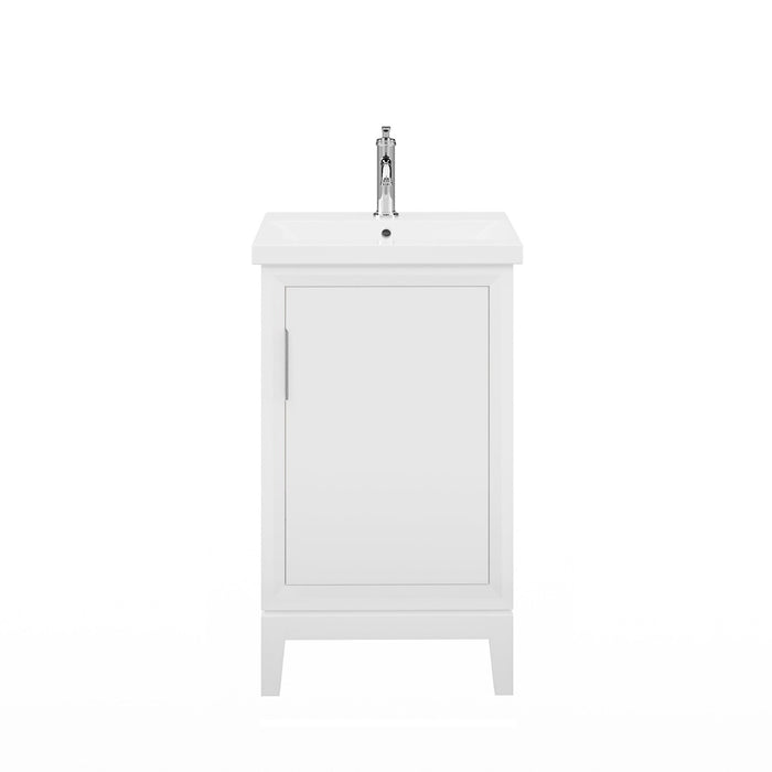 Water Creation Elsa Elsa 20 In. Integrated Ceramic Sink Top Vanity in Pure White with Modern Single Faucet