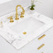 Water Creation Bristol Bristol 30 In. Single Sink Carrara White Marble Countertop Bath Vanity in Pure White with Satin Gold Gooseneck Faucet