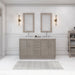 Water Creation Hugo 60" Double Sink Carrara White Marble Countertop Vanity in Grey Oak