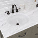Water Creation Aberdeen 60 Inch Grizzle Grey Double Sink Bathroom Vanity With Mirrors And Faucets With Carrara White Marble Counter Top From The ABERDEEN Collection AB60CW03GG-A24BX1203
