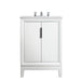 Water Creation Elizabeth Elizabeth 24-Inch Single Sink Carrara White Marble Vanity In Pure White With F2-0009-01-BX Lavatory Faucet s EL24CW01PW-000BX0901