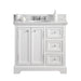 Water Creation Derby 36 Inch Wide Pure White Single Sink Carrara Marble Bathroom Vanity From The Derby Collection DE36CW01PW-000000000