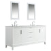 Water Creation Elizabeth Elizabeth 72-Inch Double Sink Carrara White Marble Vanity In Pure White With Matching Mirror s and F2-0012-01-TL Lavatory Faucet s EL72CW01PW-R21TL1201