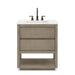 Water Creation Oakman 30" Single Sink Carrara White Marble Countertop Bath Vanity in Grey Oak