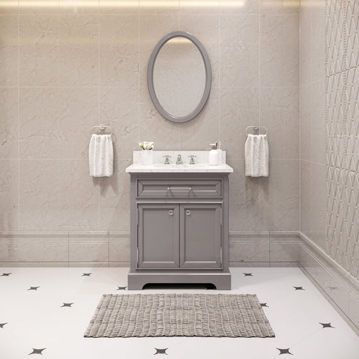 Water Creation Derby 30 Inch Cashmere Grey Single Sink Bathroom Vanity From The Derby Collection DE30CW01CG-000000000