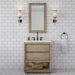 Water Creation Oakman 30" Single Sink Carrara White Marble Countertop Bath Vanity in Grey Oak with Rectangular Mirror