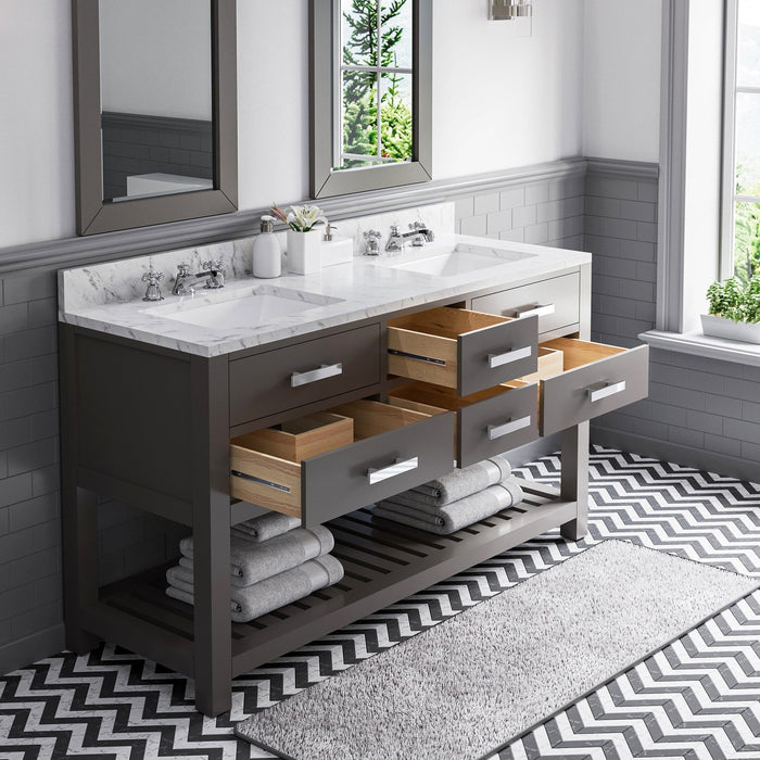 Water Creation Madalyn 60 Inch Cashmere Grey Double Sink Bathroom Vanity From The Madalyn Collection MA60CW01CG-000000000