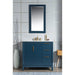 Water Creation Elizabeth Elizabeth 36-Inch Single Sink Carrara White Marble Vanity In Monarch Blue With Matching Mirror s EL36CW06MB-R21000000