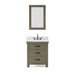 Water Creation Aberdeen 30 Inch Grizzle Grey Single Sink Bathroom Vanity With Mirror And Faucet With Carrara White Marble Counter Top From The ABERDEEN Collection AB30CW03GG-A24BX1203