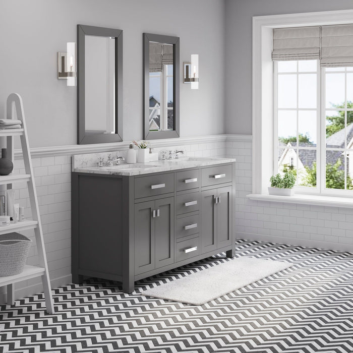 Water Creation Madison 60 Inch Cashmere Grey Double Sink Bathroom Vanity From The Madison Collection MS60CW01CG-000000000
