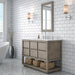 Water Creation Oakman 48" Single Sink Carrara White Marble Countertop Bath Vanity in Grey Oak with Rectangular Mirror