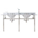 Water Creation Embassy Embassy 72 Inch Wide Double Wash Stand, P-Trap, and Counter Top with Basin included in Polished Nickel PVD Finish EB72C-0500