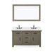 Water Creation Aberdeen 60 Inch Grizzle Grey Double Sink Bathroom Vanity With Mirror With Carrara White Marble Counter Top From The ABERDEEN Collection AB60CW03GG-A60000000