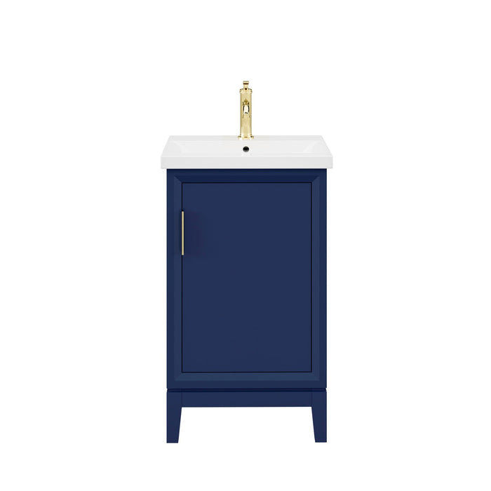 Water Creation Elsa Elsa 20 In. Integrated Ceramic Sink Top Vanity in Monarch Blue with Modern Single Faucet