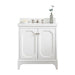 Water Creation Queen Queen 30-Inch Single Sink Quartz Carrara Vanity In Pure White QU30QZ05PW-000000000