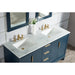 Water Creation Elizabeth Elizabeth 60-Inch Double Sink Carrara White Marble Vanity In Monarch Blue With F2-0013-06-FX Lavatory Faucet s EL60CW06MB-000FX1306