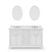 Water Creation Derby 60 Inch Pure White Double Sink Bathroom Vanity With Matching Framed Mirrors And Faucets From The Derby Collection DE60CW01PW-O21BX0901