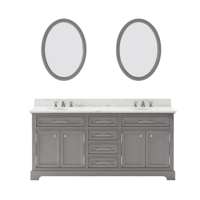 Water Creation Derby 72 Inch Cashmere Grey Double Sink Bathroom Vanity With Matching Framed Mirrors From The Derby Collection DE72CW01CG-O24000000