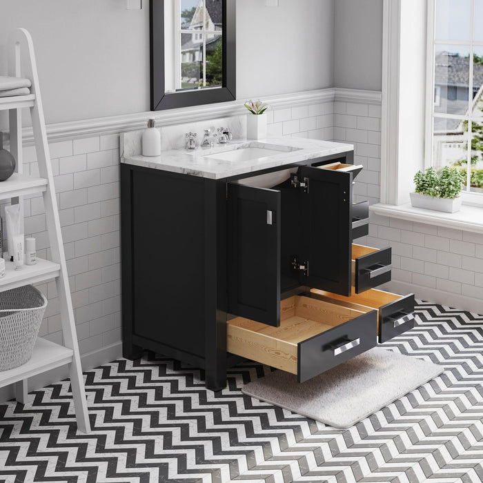 Water Creation Madison 36 Inch Wide Dark Espresso Single Sink Bathroom Vanity With Matching Mirror From The Madison Collection MS36CW01ES-R24000000