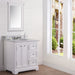 Water Creation Derby 36 Inch Wide Pure White Single Sink Carrara Marble Bathroom Vanity With Matching Mirror From The Derby Collection DE36CW01PW-B24000000
