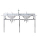 Water Creation Embassy Embassy 72 Inch Wide Double Wash Stand, P-Trap, Counter Top with Basin, and F2-0012 Faucet included in Chrome Finish EB72D-0112